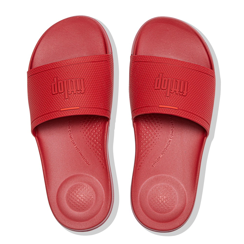 Fitflop Womens Slides Red - Iqushion Pool - GX5781029